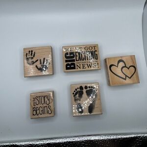 Set Of 5 Stamps | Pregnancy Announcement | Big News | Baby